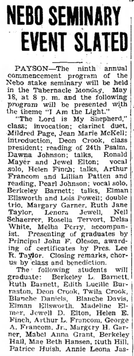 1936-05-15 Helen E Finch (Bray) Graduates Seminary