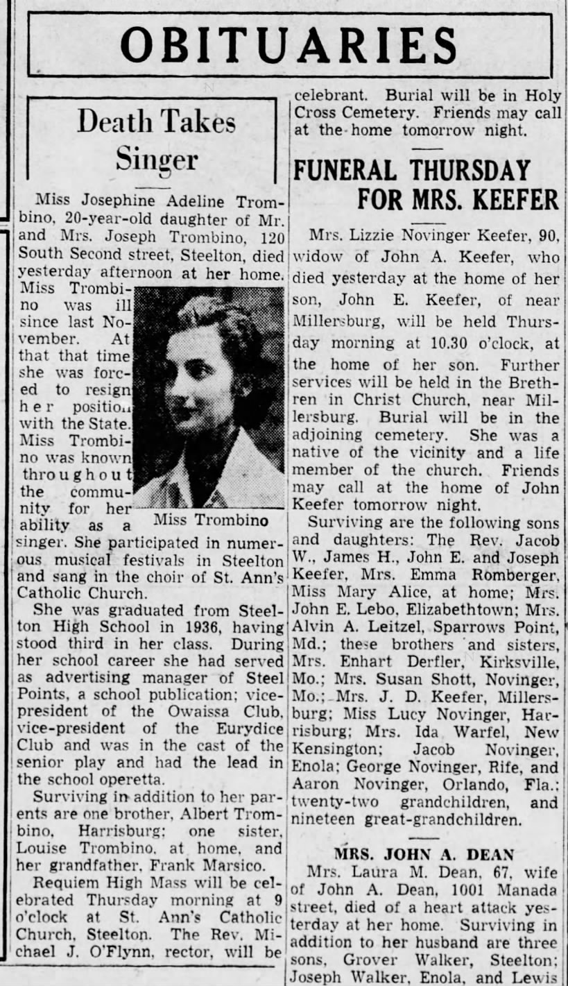 Josephine Trombino Obituary
1938