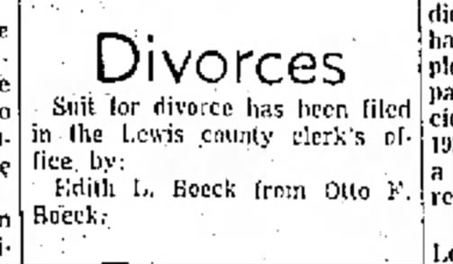 Otto Boeck Divorce