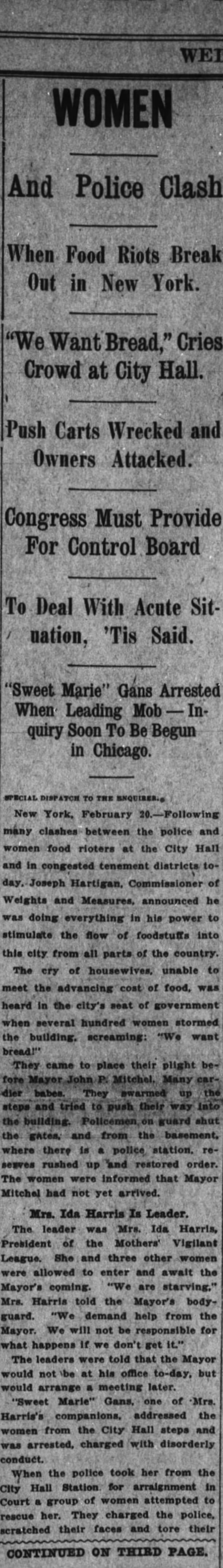 Women Mob City Hall in Food Protest