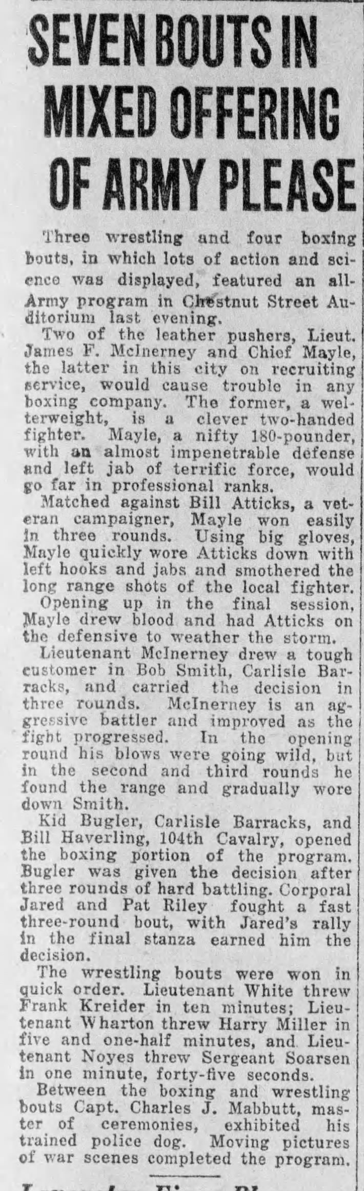 The Evening News (Harrisburg, Pennsylvania) 19 March 1924 Mayle