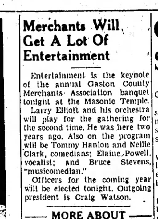 Hanlon & Clark, Gastonia, NC (feb 1958)