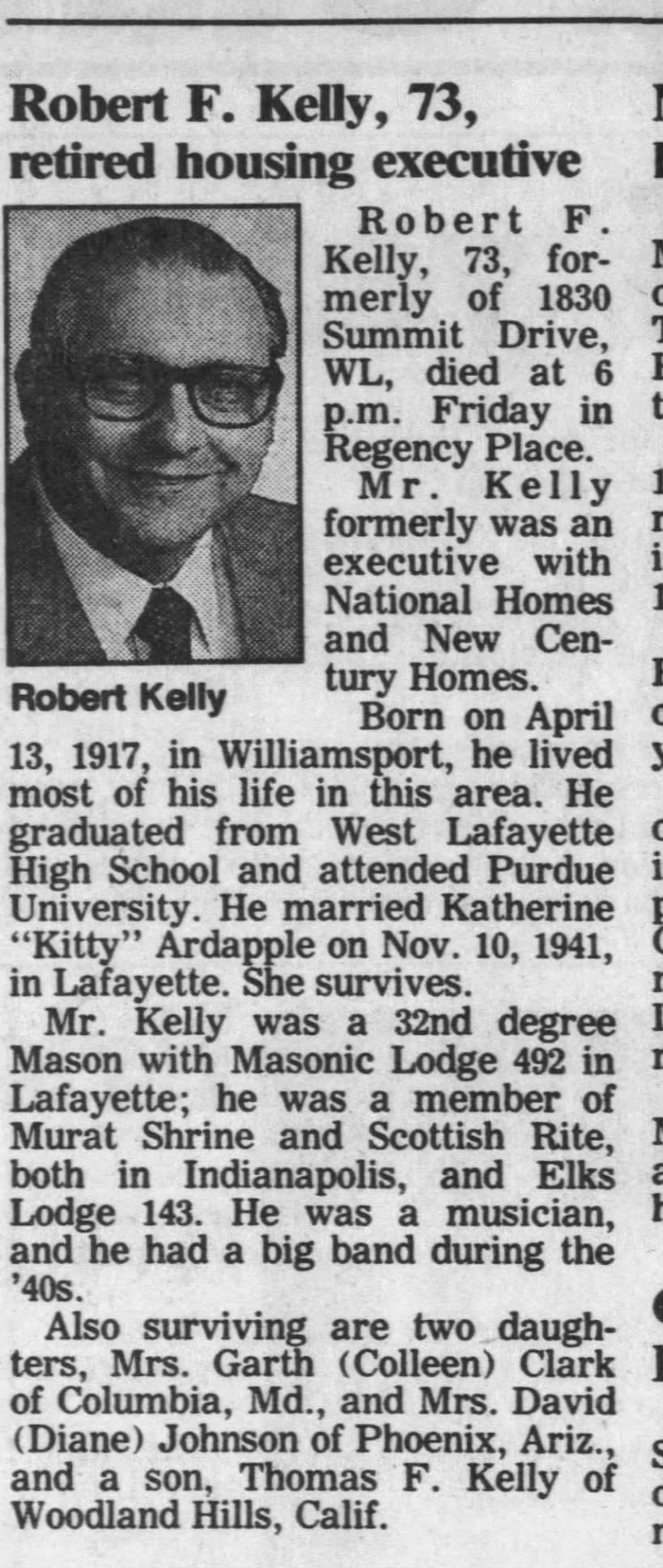 Robert F Kelly Obituary