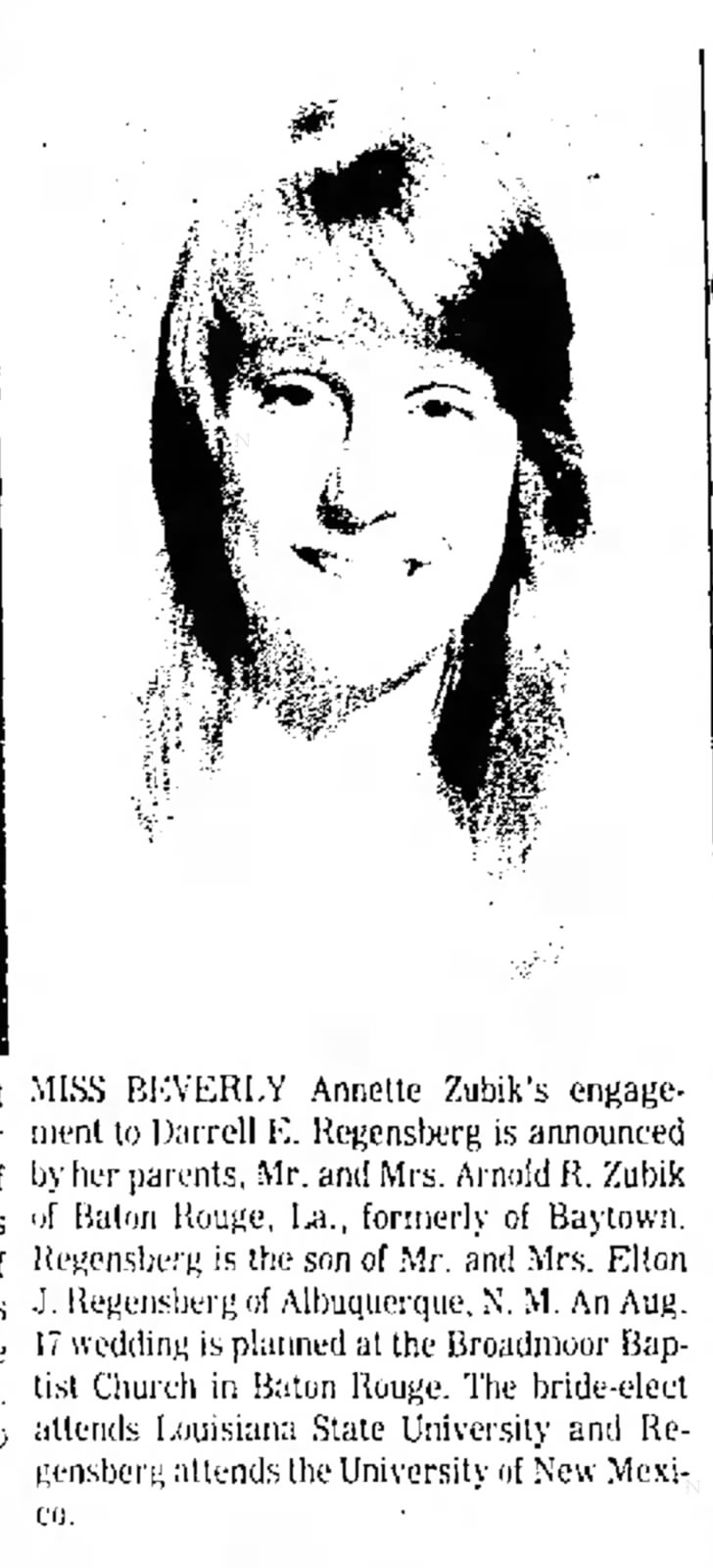Beverly Zubik Engagement