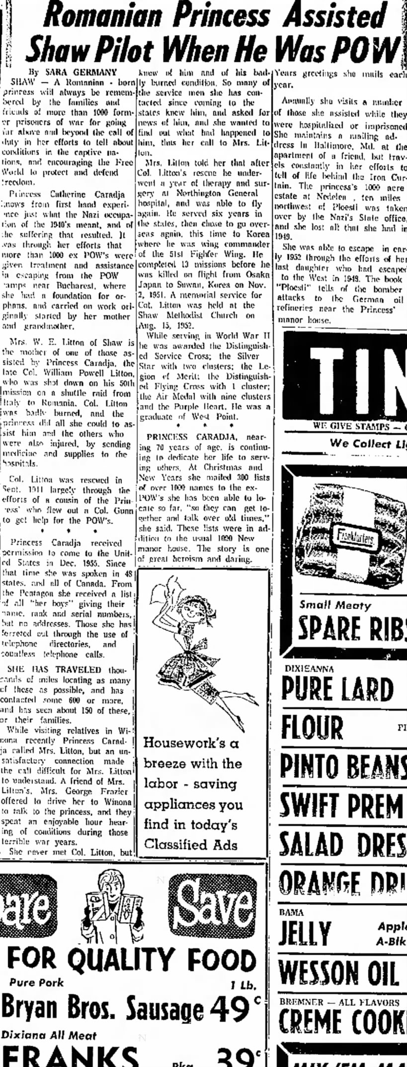 24 Feb 1966 The Delta Democrat-Times Greenville, MS Col Wm Powell