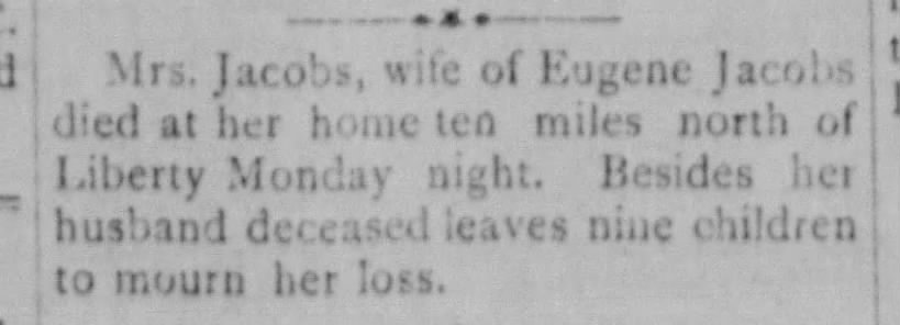 published in the Liberty Vindicator, Friday, October 8, 1909
