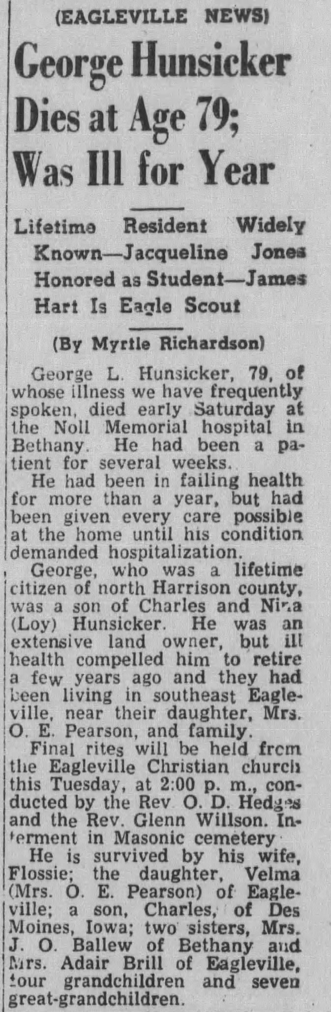 Obituary for George Hunsicker