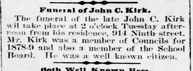 John C. Kirk
March 7, 1898