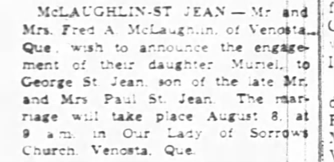 George St.Jean-Muriel engaged july 25 1949