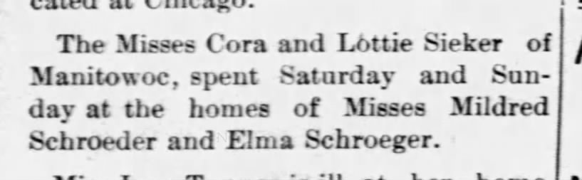Cora and Lottie Sieker 9 Mar 1908