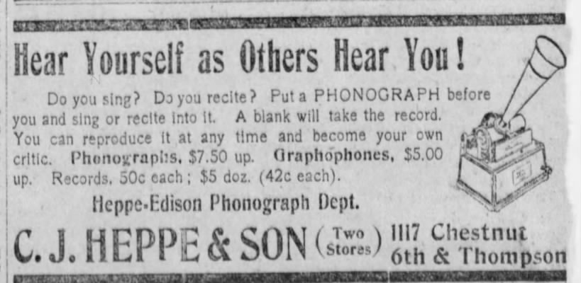 1900 Cylinder Ad - Hear Yourself as Others Hear You