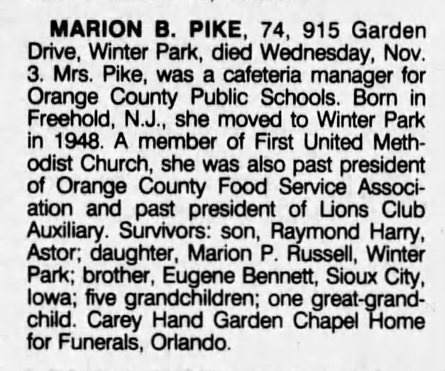 Pike Marion Bennett 1993