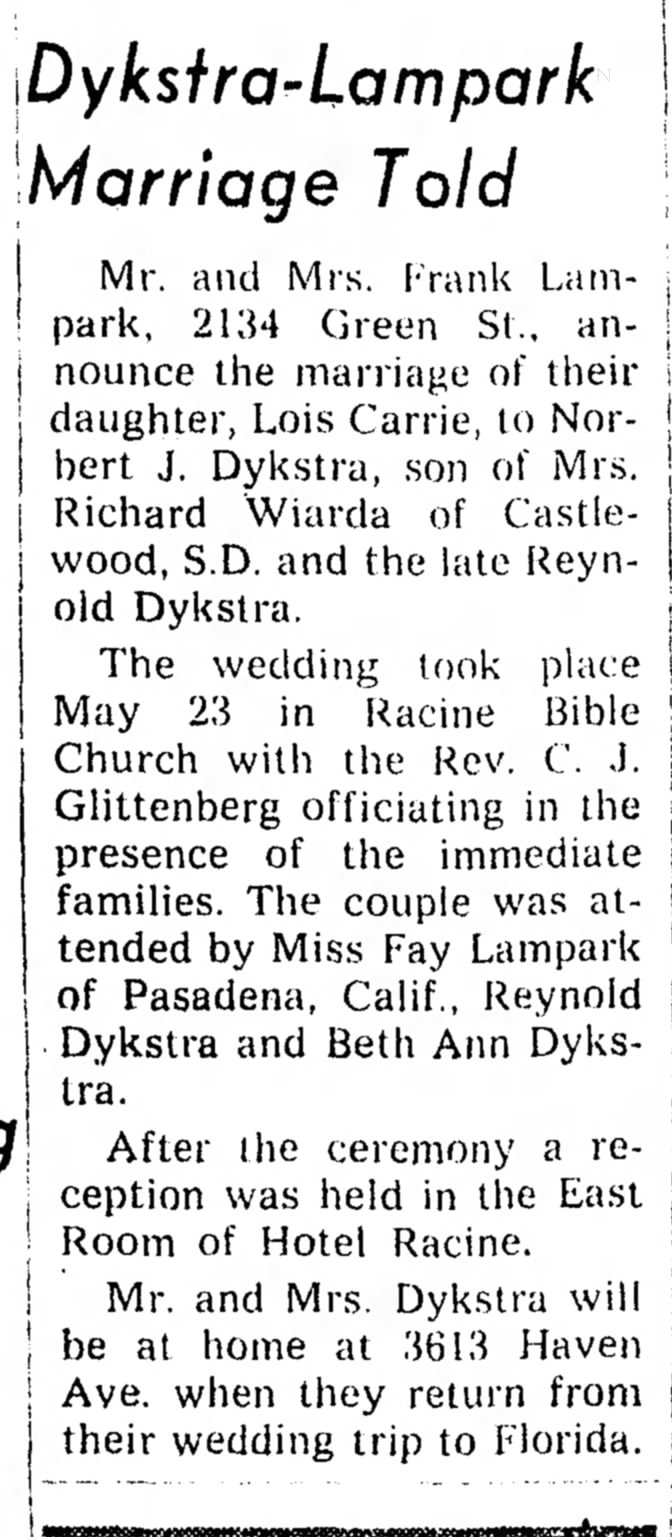 Racine Bulletin  May 31, 1959