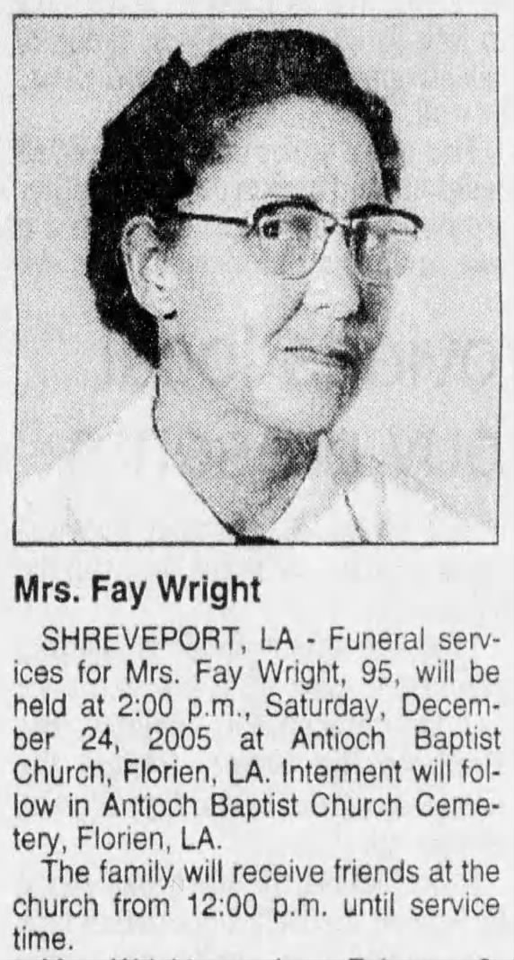 Obituary for Fay Law Wright