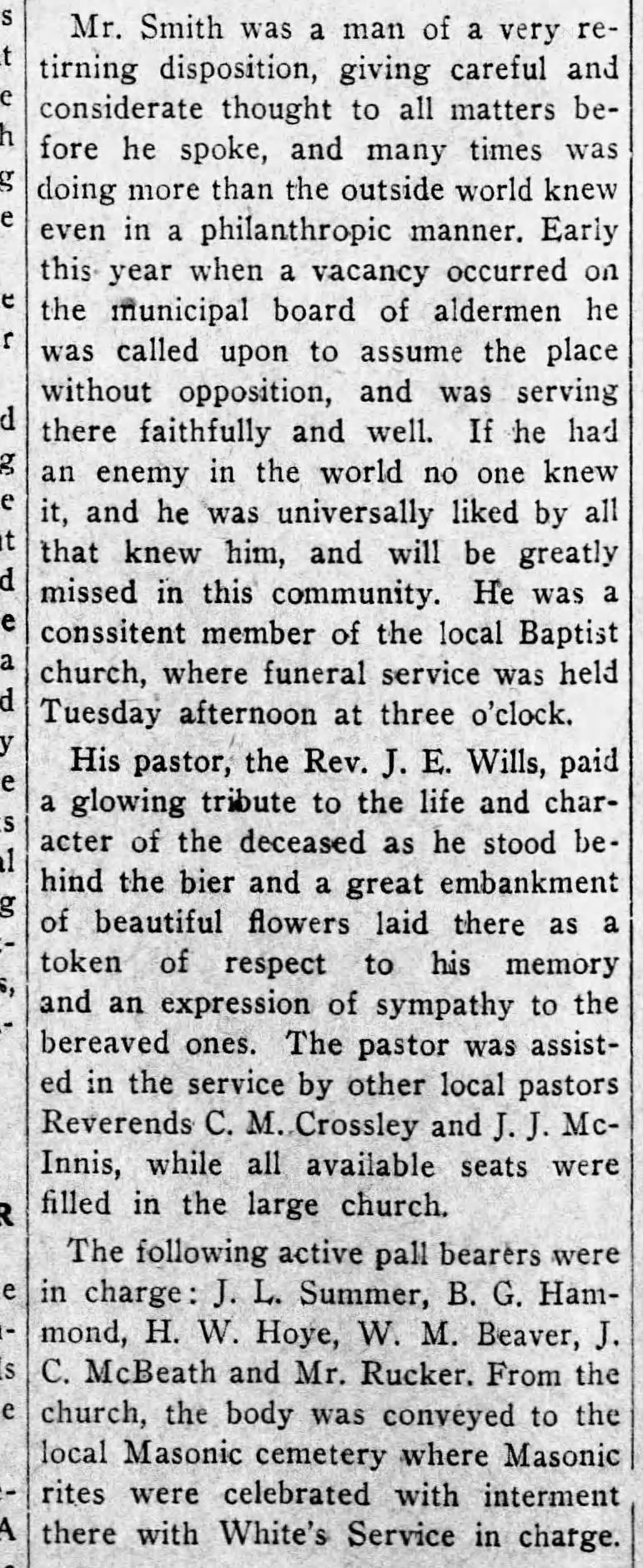 Obituary part 4 for J Curtis Smith