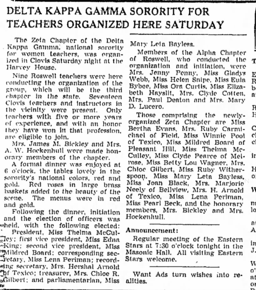 Clovis, New Mexico, Evening News-Journal Page 4, Monday, April 26, 1937