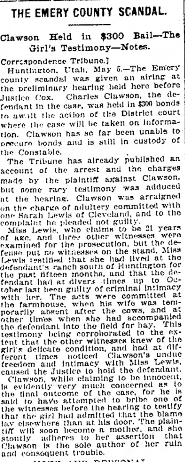 Charles Clawson trial in Emery