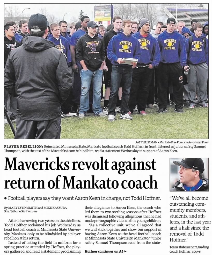 Mavericks revolt against return of Mankato coach