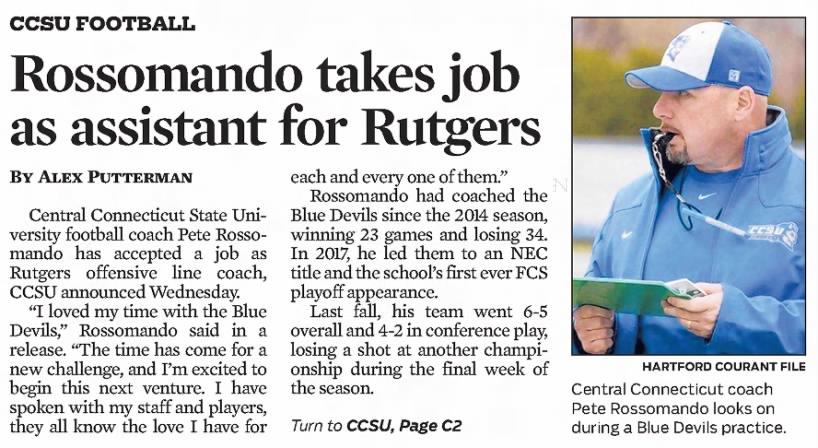 Rossomando takes job as assistant for Rutgers