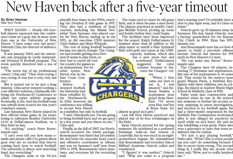 New Haven back after a five-year timeout
