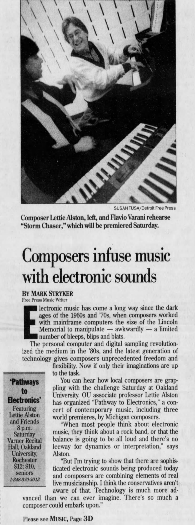 Pathway to Electronics Concert Review, 12 Feb. 1999