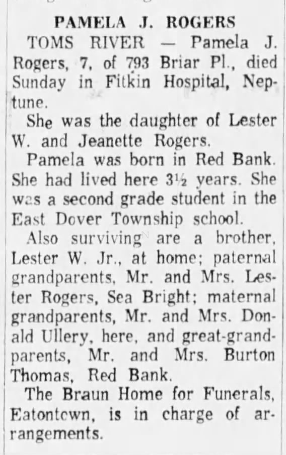 Pamela Rogers Obituary daughter of Jeanette Ullery Rogers
