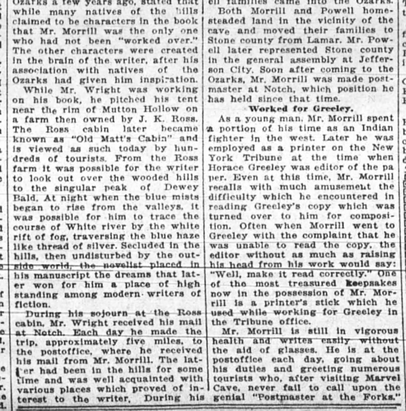 Postmaster at the Forks Celebrates Birthday - Springfield Leader and Press - 19 Aug 1922 Part 2