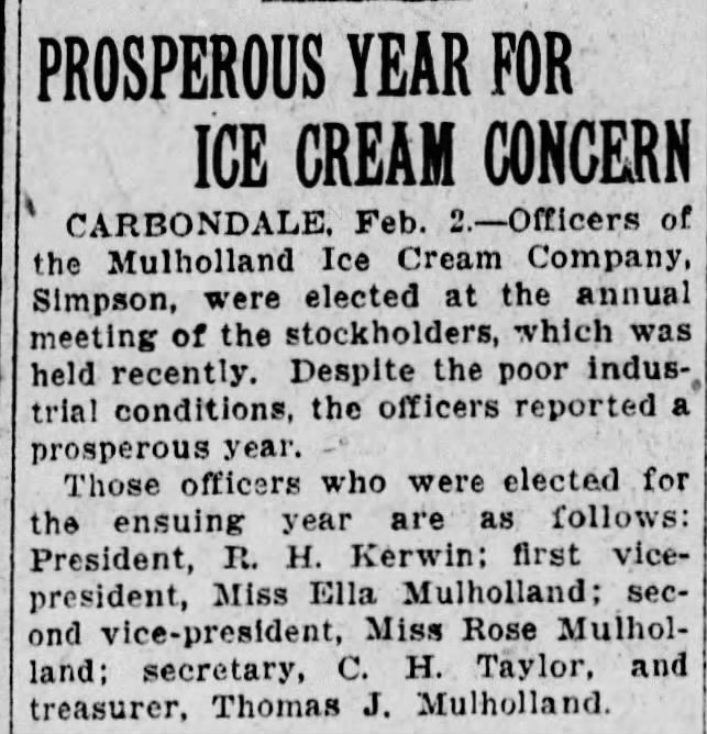 Good Year for Mulholland Ice Cream
