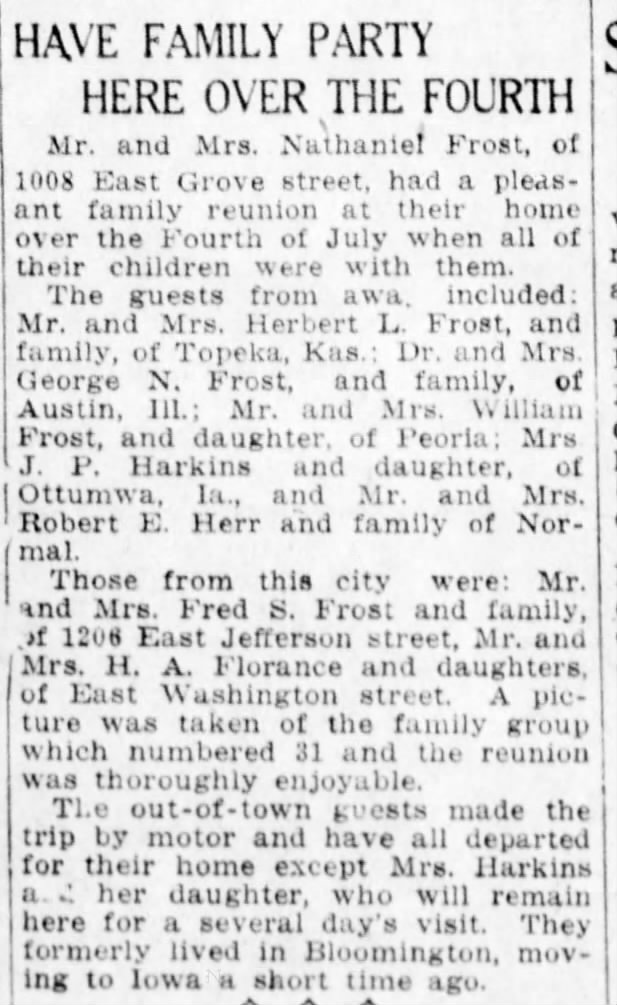 7 Jul 1926 Frost Family Reunion