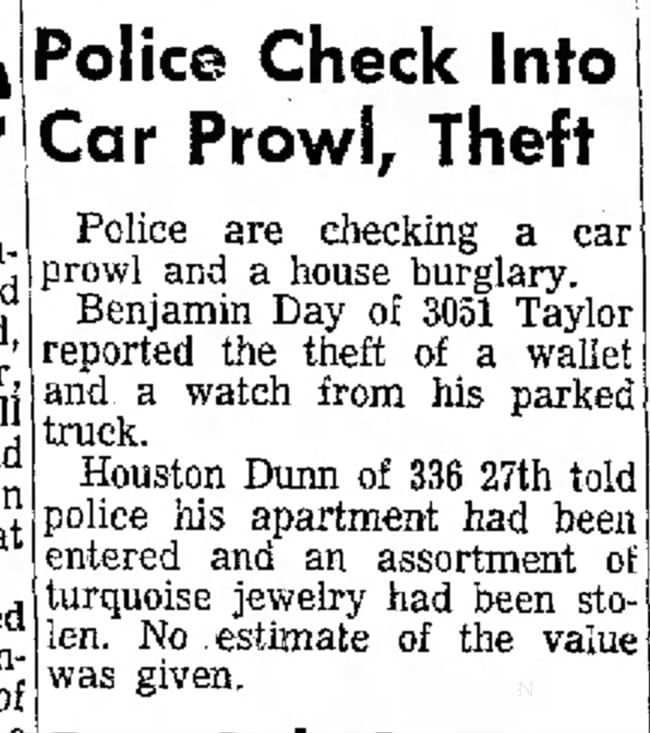 Dad robbed 30 Jul 1965