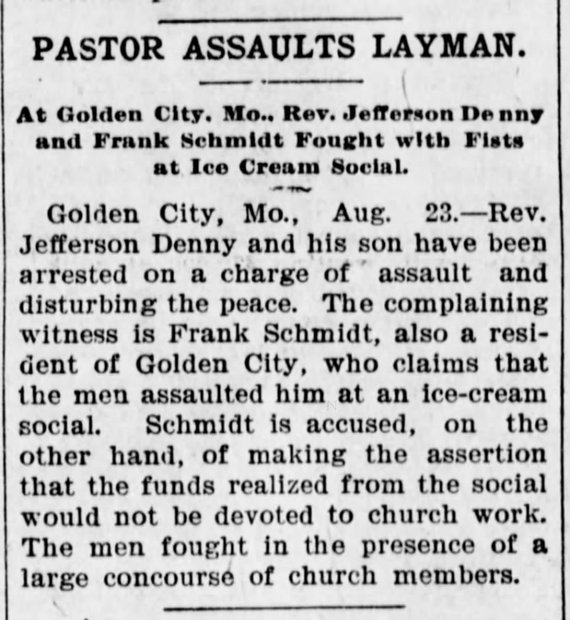 From the Nebraska Advertiser (Nemaha, Nebraska)  28 August 1903, pg 3