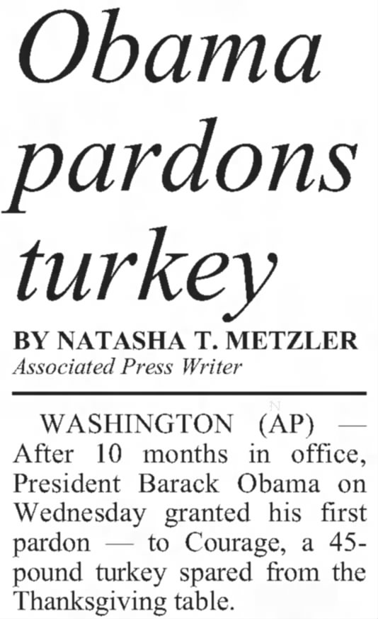 Obama Pardons Turkey