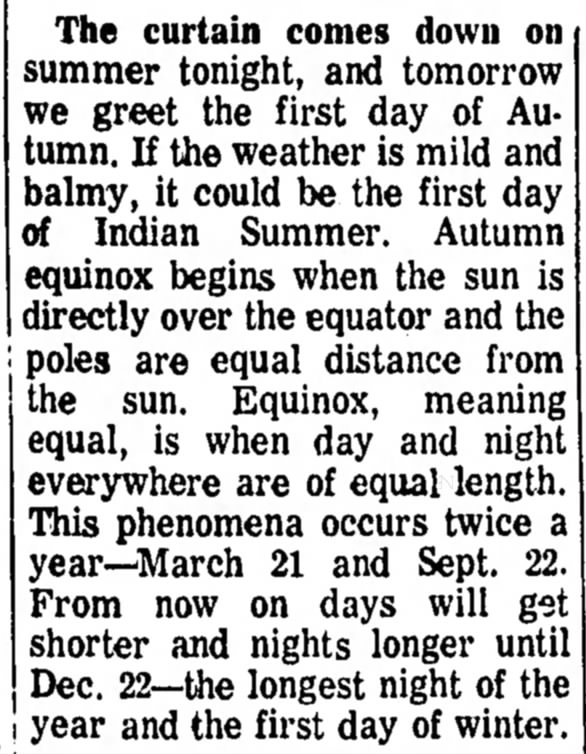 Autumn Equinox, 1968