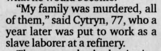 Cytryn's family murdered at the camp