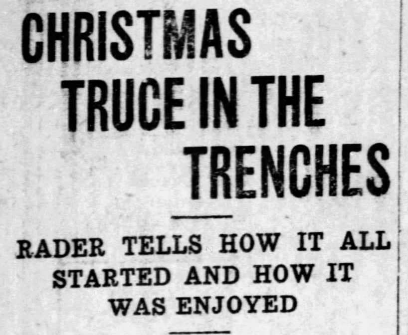 Christmas truce in the trenches