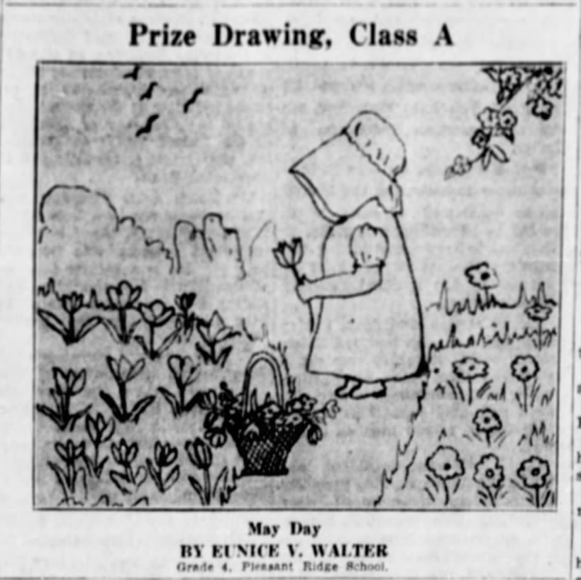 May Day Drawing, Eunice V. Walter, 1934