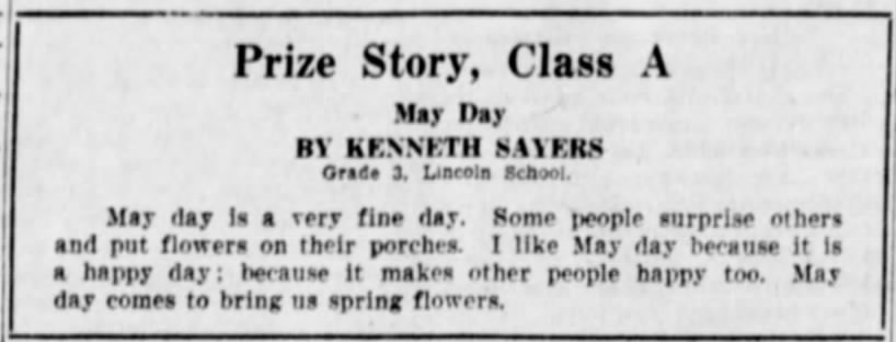 May Day Story, Kenneth Sayers, 1934