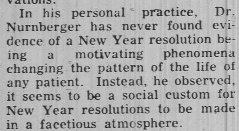 Dr. John Nurnberger has seen little evidence of the effectiveness of resolutions, 1957