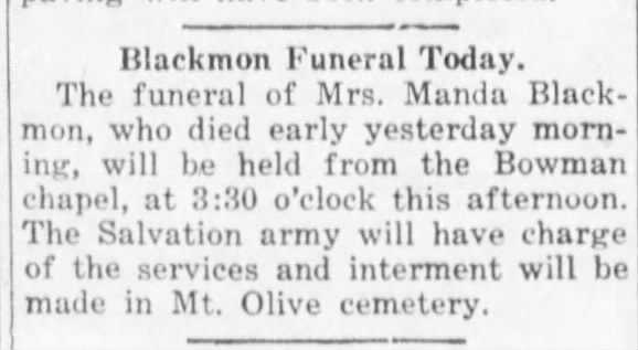 Amanda Roberson BLACKMON Funeral