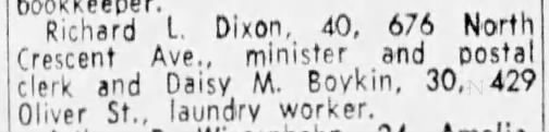 R. Dixon marries 1965
