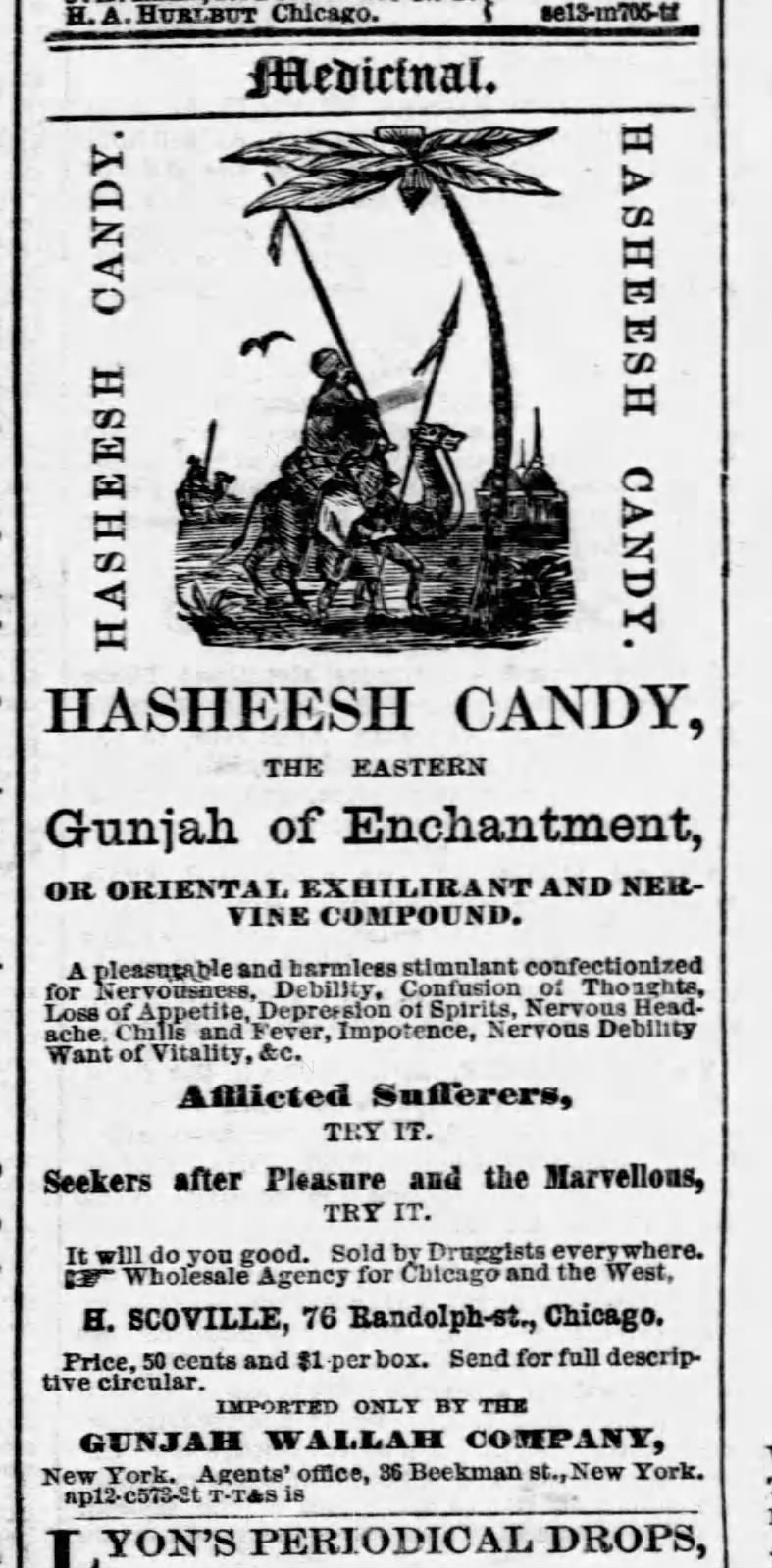 1864 Gunjah Wallah advert