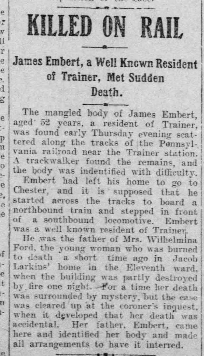 James Embert The Morning News Wilm DE 05 Dec 1908