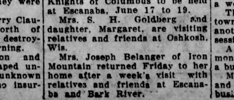 The other Joseph Belanger of Iron Mountain