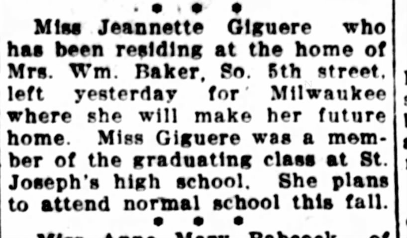 Jeanette Giguere - Home of Mrs. Wm. Baker