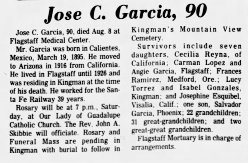 Obituary for Jose C. Garcia (Aged 90)