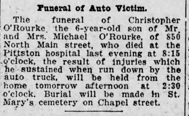 Christopher O'Rourke Funeral