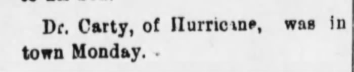 Dr Carty of Hurricane Kentucky 1898