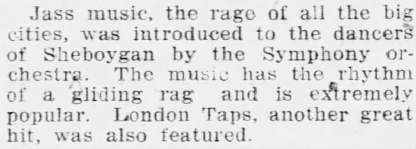 Jass music - 26 Dec 1916