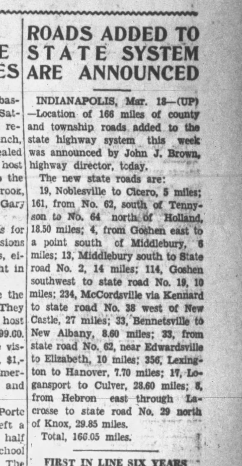 State Roads added 3-18-1932