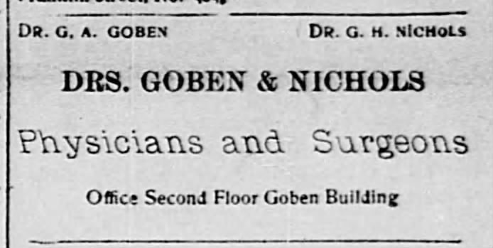 George Henry Nichols, Dr.
Kirksville Weekly Graphic
19 Jun 1896